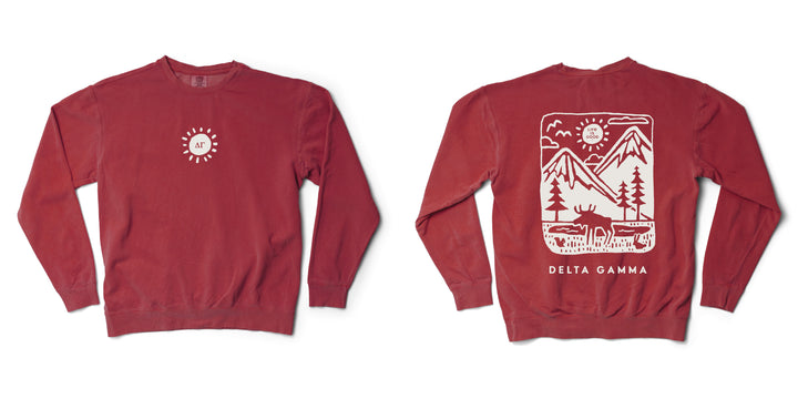 LIFE IS GOOD® Mountain Sorority Crimson Crewneck