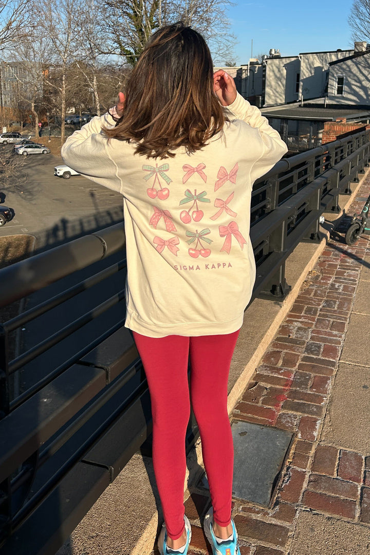 Life Is Good Cherries & Bows Sorority Crewneck