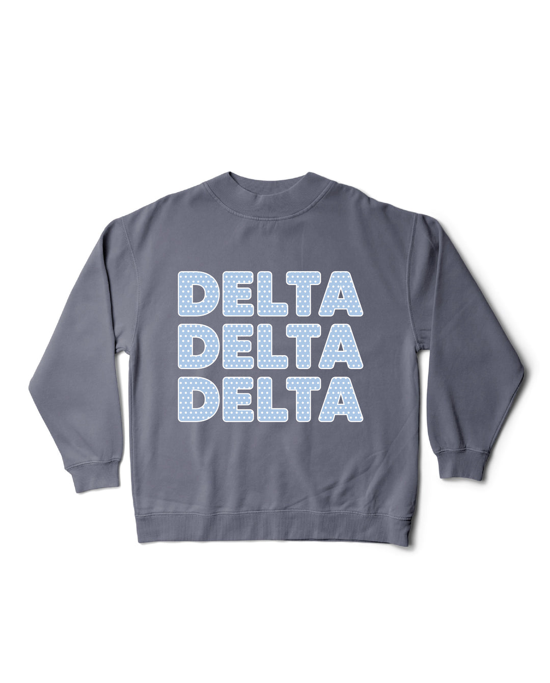 Light Blue Polka Dot Mock Neck Sorority Crewneck