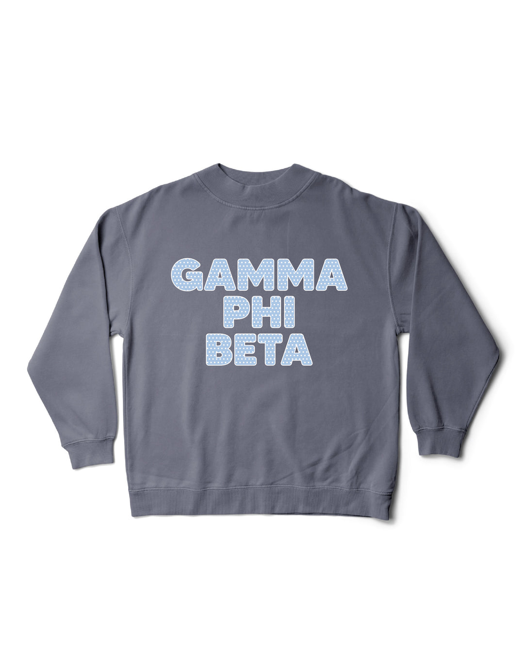 Light Blue Polka Dot Mock Neck Sorority Crewneck