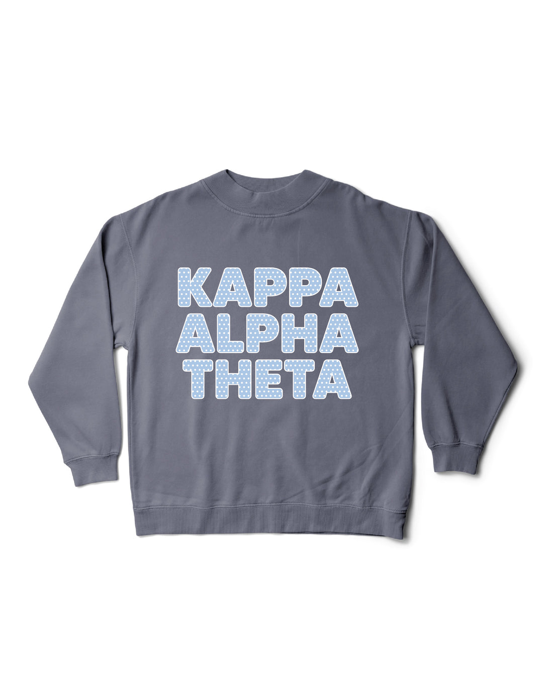 Light Blue Polka Dot Mock Neck Sorority Crewneck