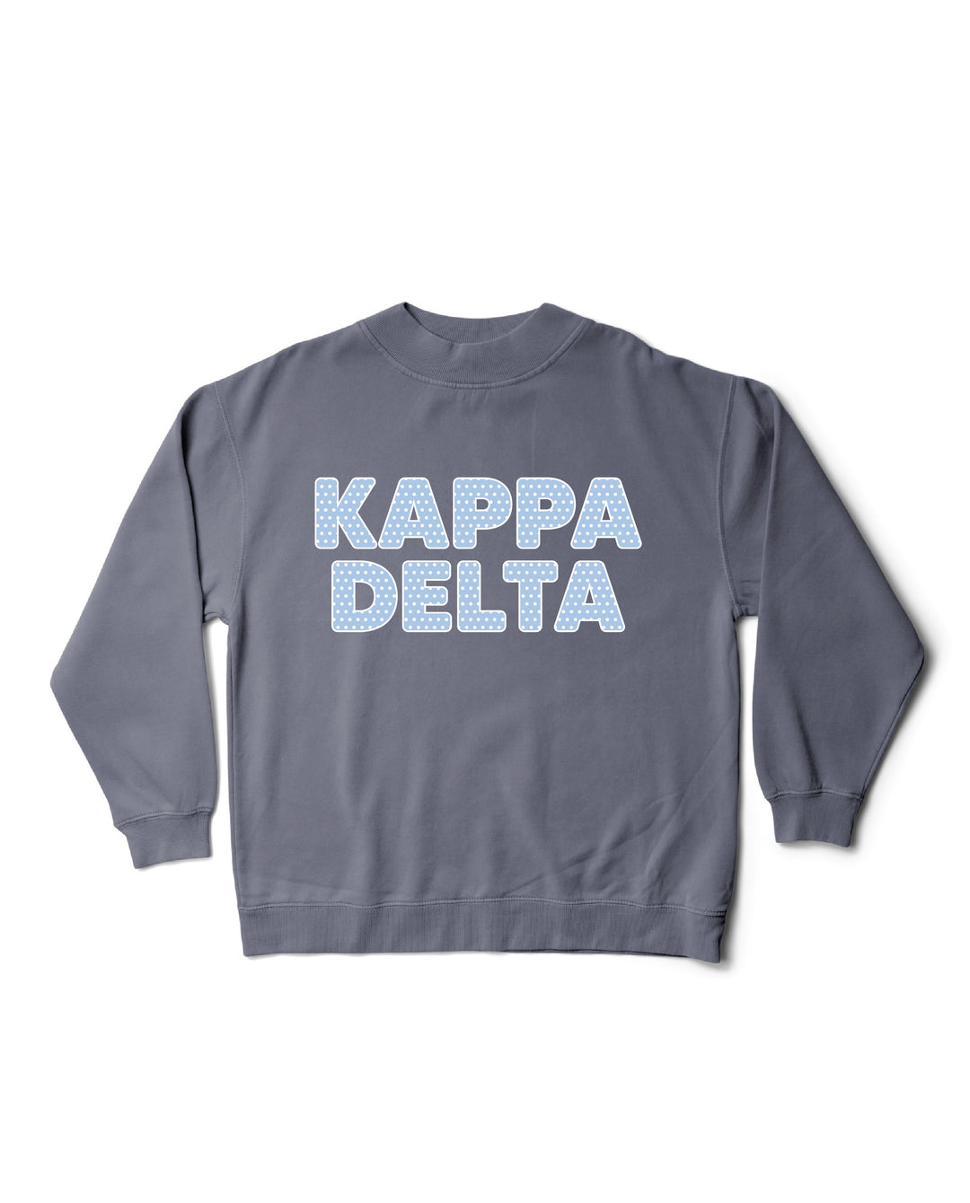 Light Blue Polka Dot Mock Neck Sorority Crewneck