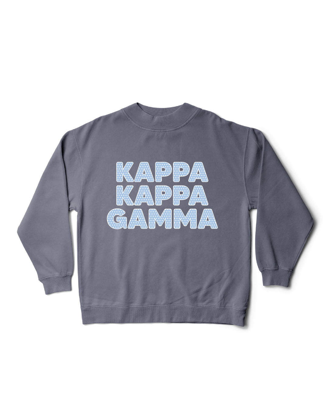 Light Blue Polka Dot Mock Neck Sorority Crewneck
