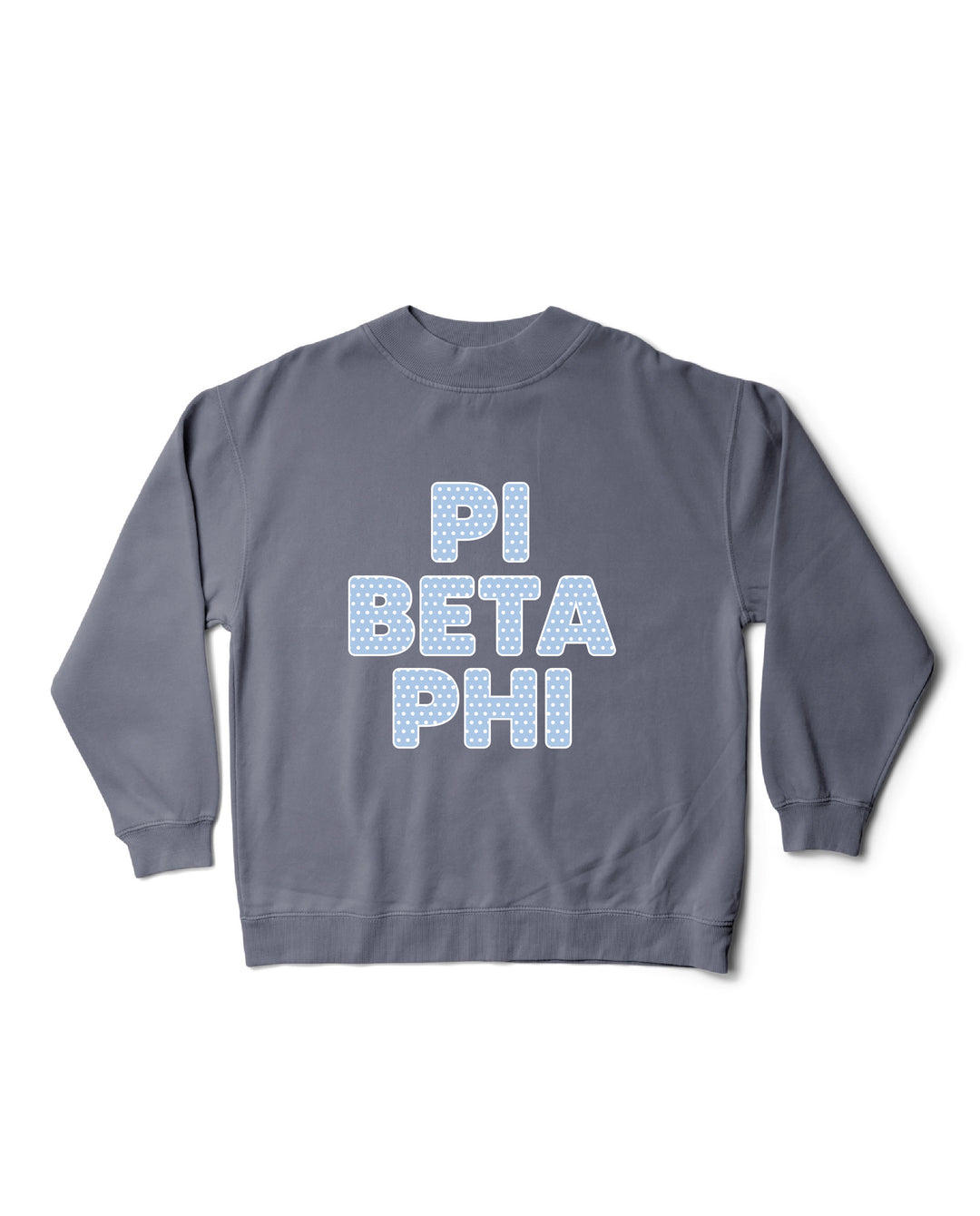 Light Blue Polka Dot Mock Neck Sorority Crewneck