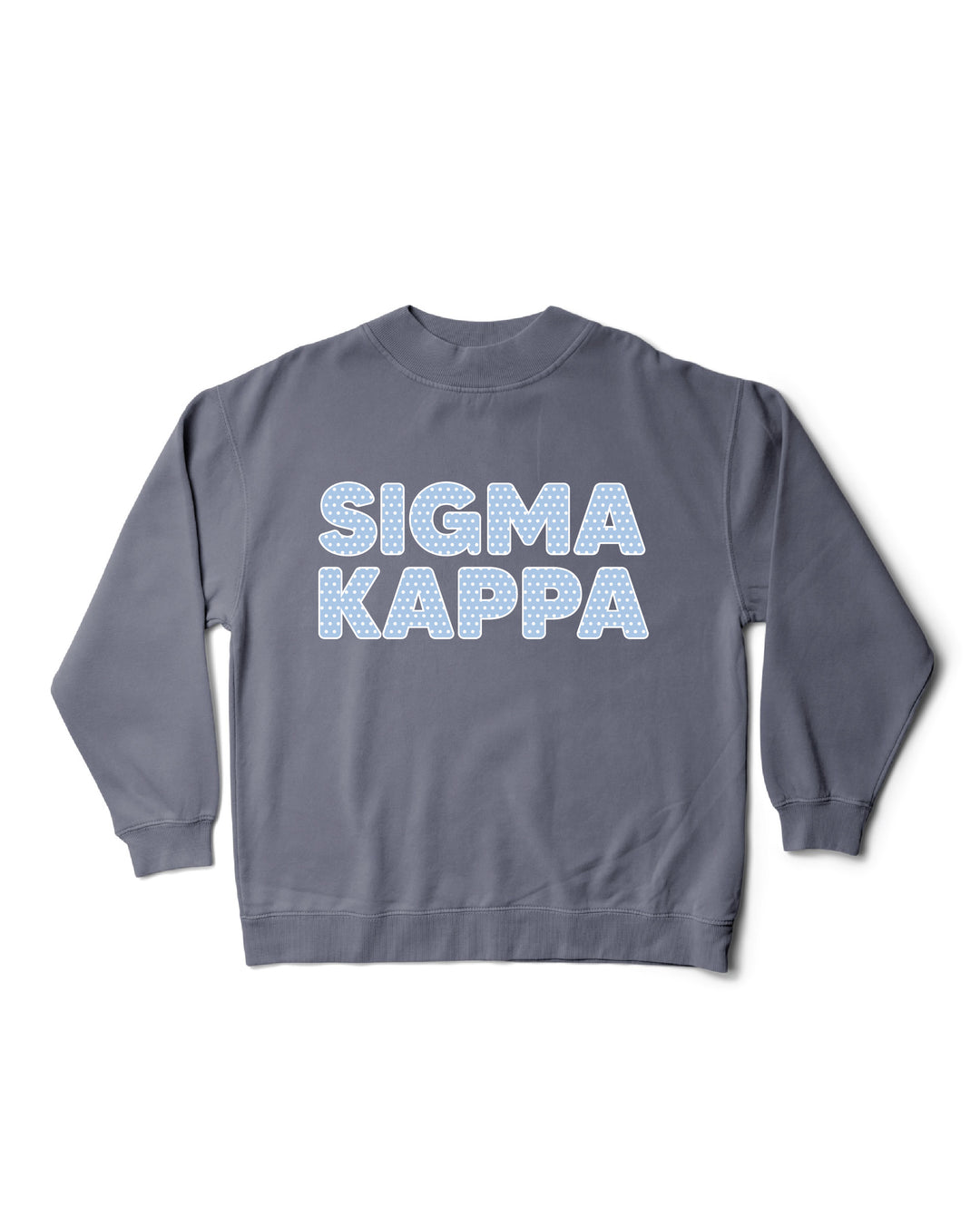 Light Blue Polka Dot Mock Neck Sorority Crewneck