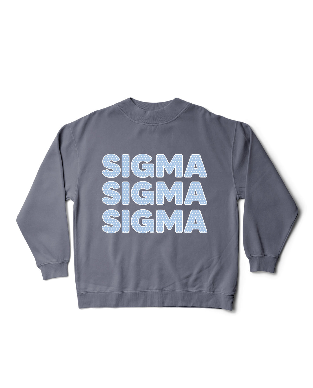 Light Blue Polka Dot Mock Neck Sorority Crewneck