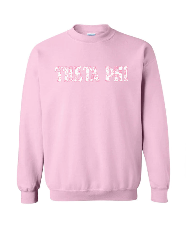 Floral Light Pink Sorority Crewneck