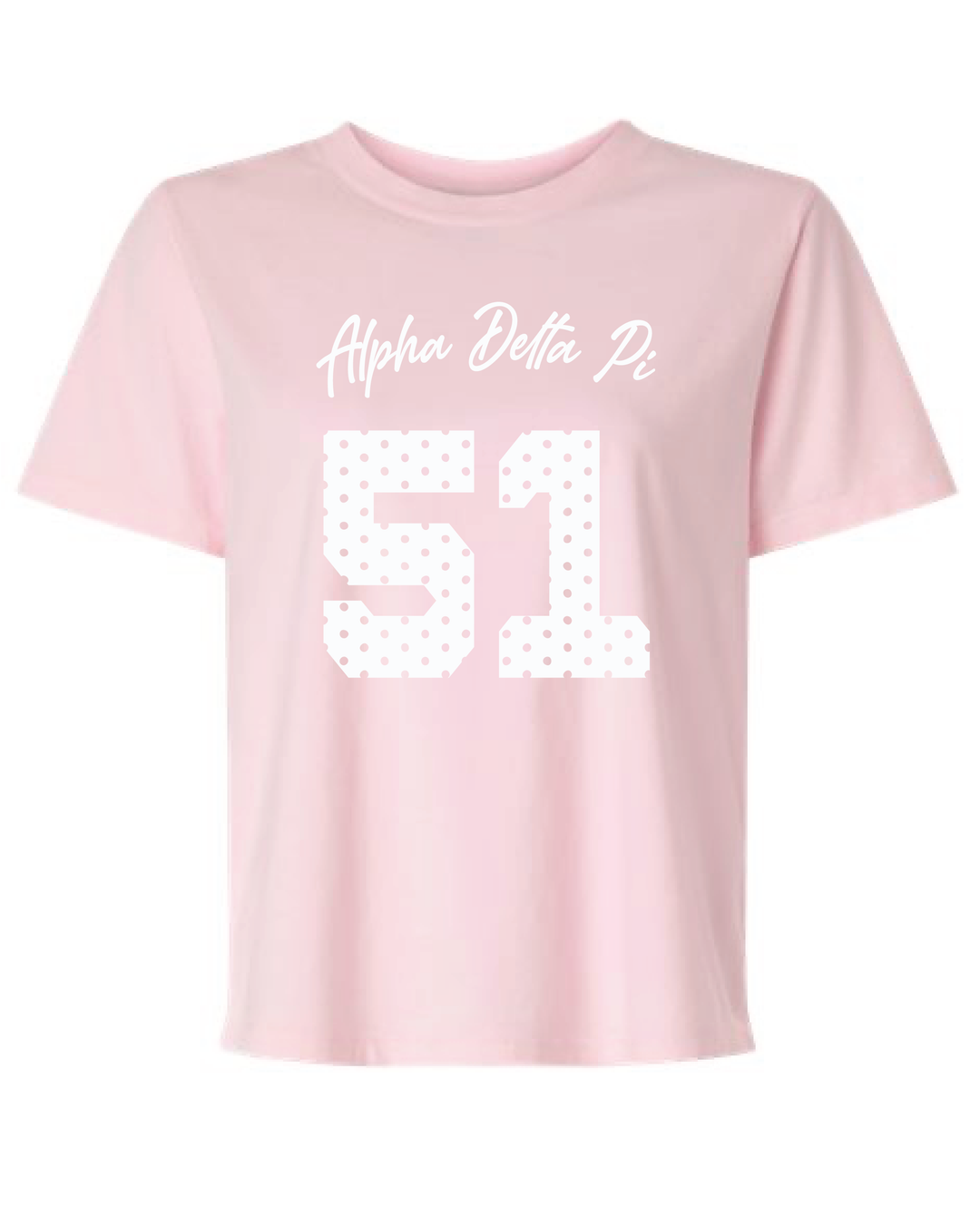 Light Pink Polka Dot Est Year Sorority Tee