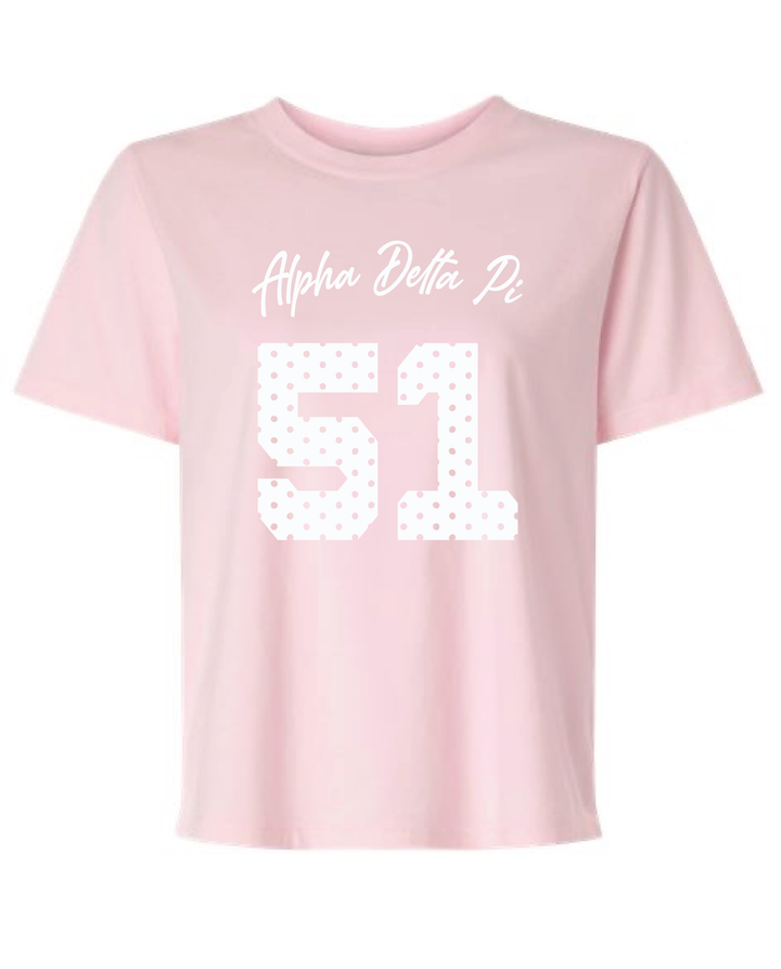 Light Pink Polka Dot Est Year Sorority Tee