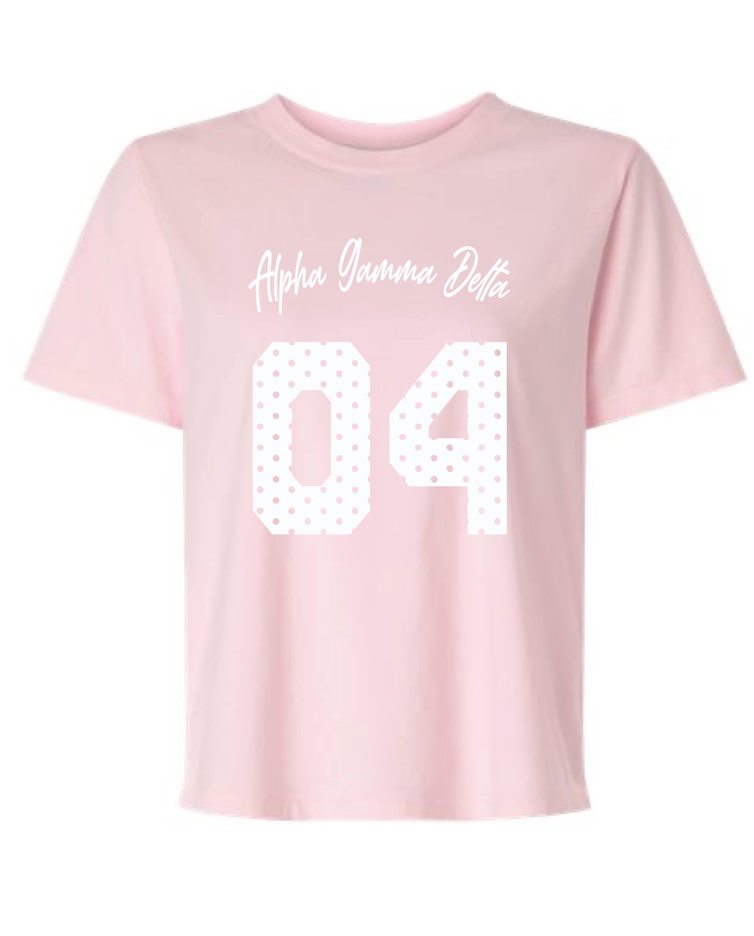 Light Pink Polka Dot Est Year Sorority Tee