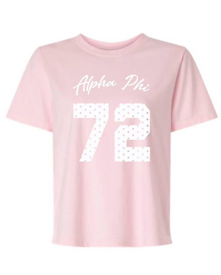 Light Pink Polka Dot Est Year Sorority Tee