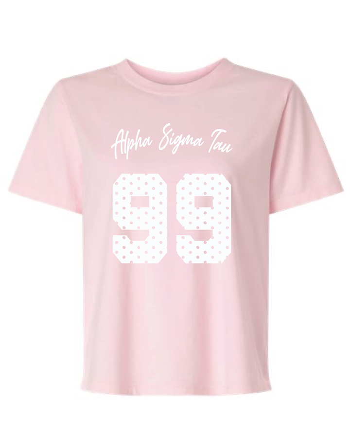 Light Pink Polka Dot Est Year Sorority Tee