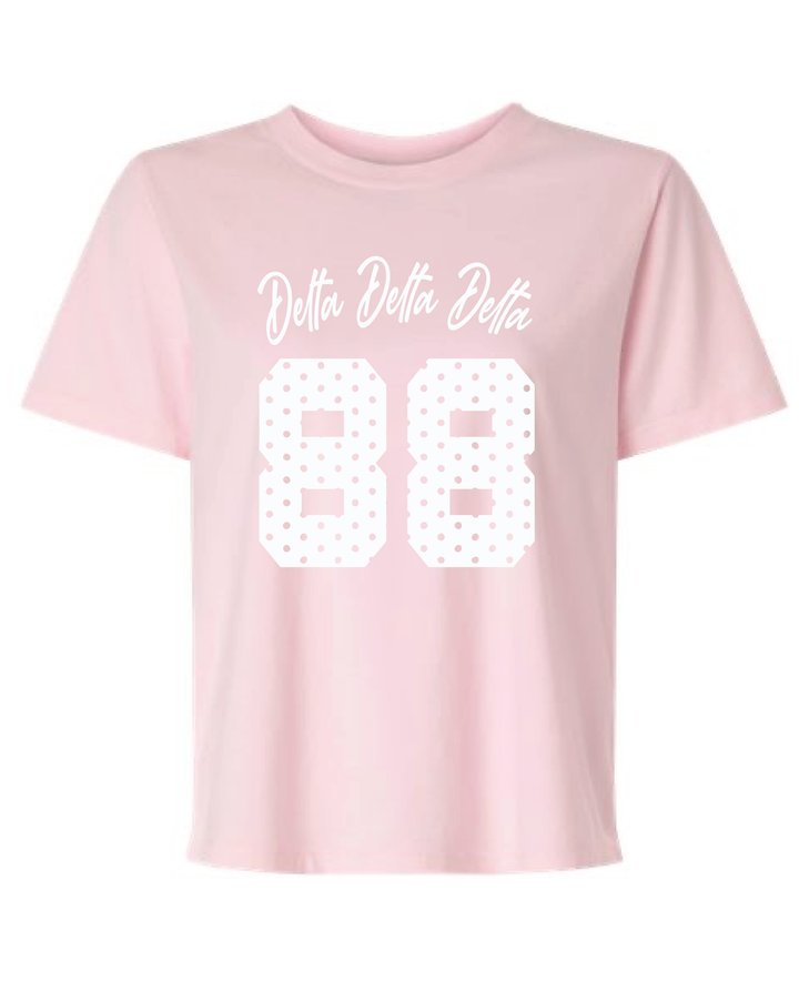 Light Pink Polka Dot Est Year Sorority Tee