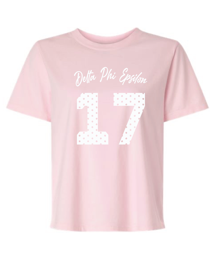Light Pink Polka Dot Est Year Sorority Tee