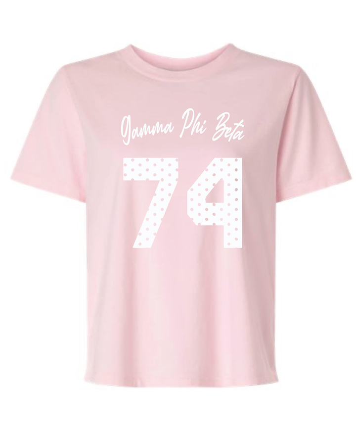 Light Pink Polka Dot Est Year Sorority Tee