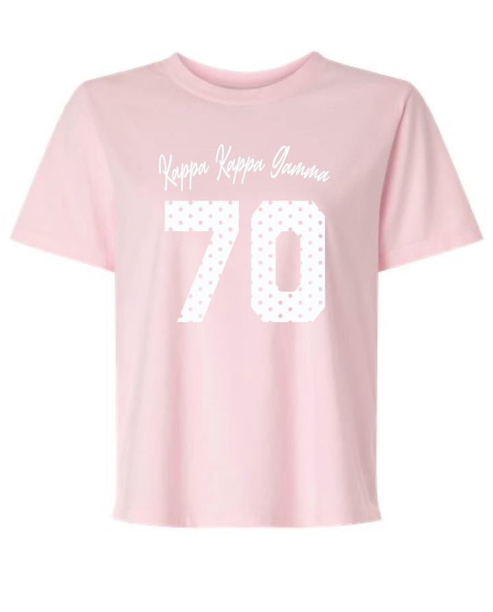 Light Pink Polka Dot Est Year Sorority Tee