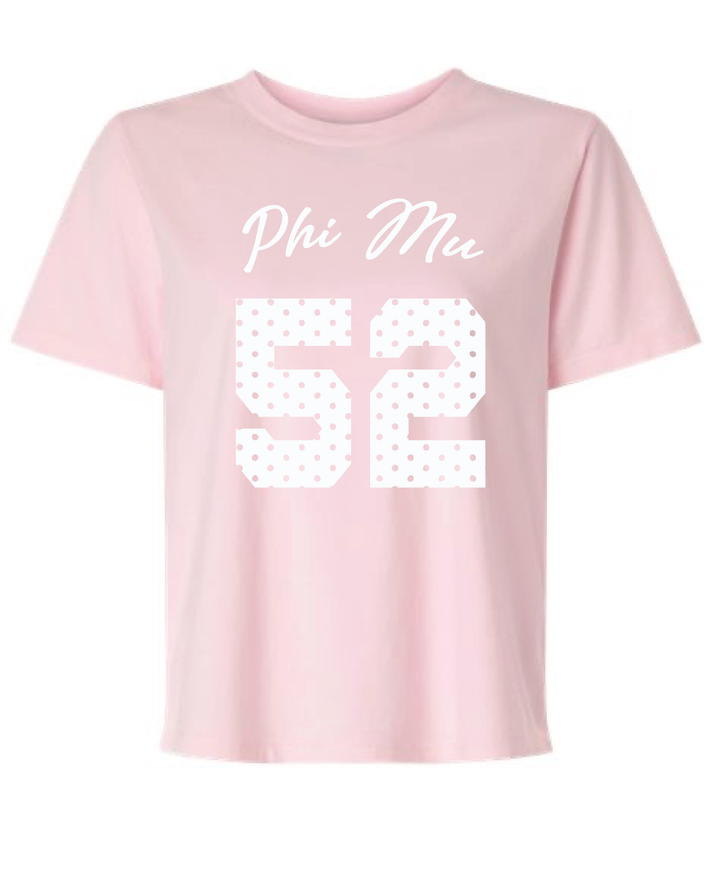 Light Pink Polka Dot Est Year Sorority Tee