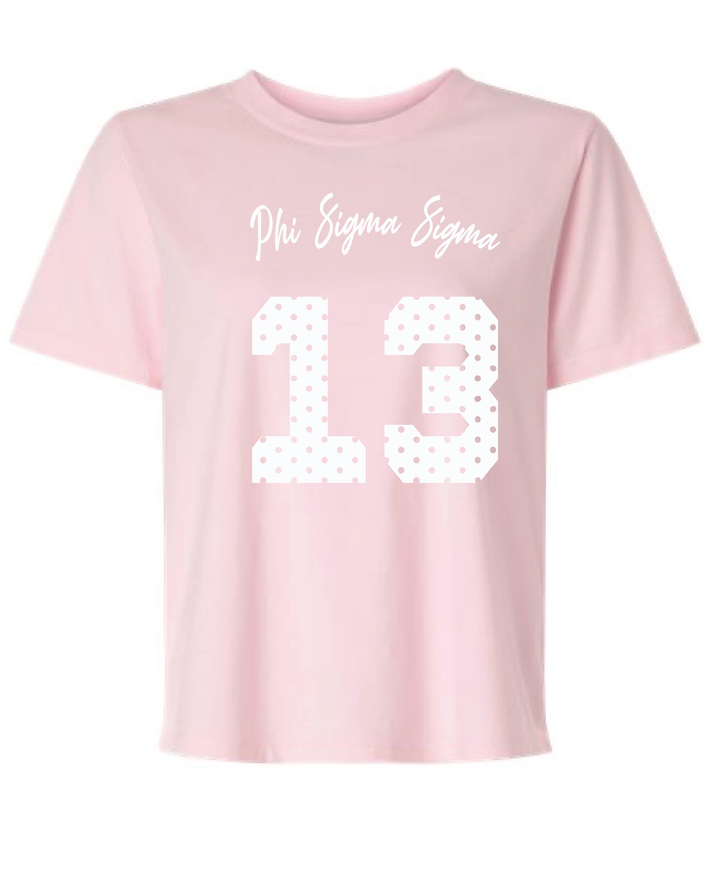 Light Pink Polka Dot Est Year Sorority Tee