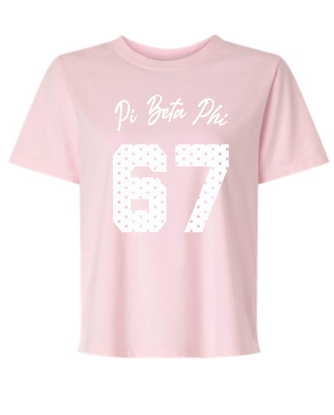Light Pink Polka Dot Est Year Sorority Tee