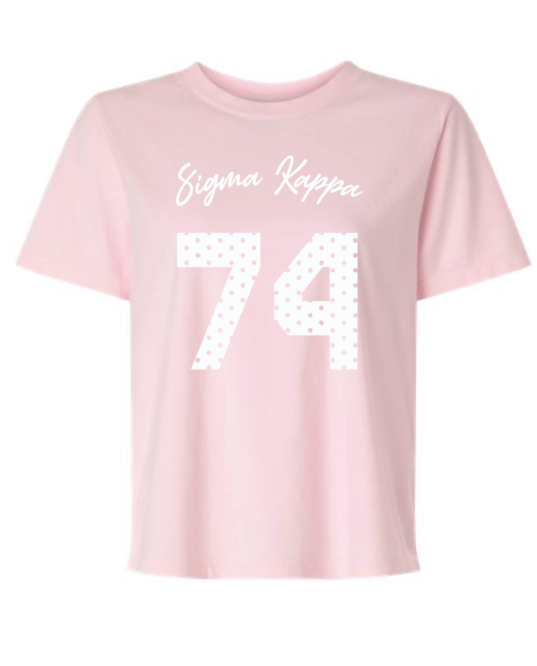 Light Pink Polka Dot Est Year Sorority Tee
