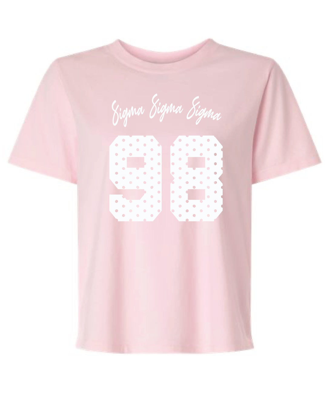 Light Pink Polka Dot Est Year Sorority Tee