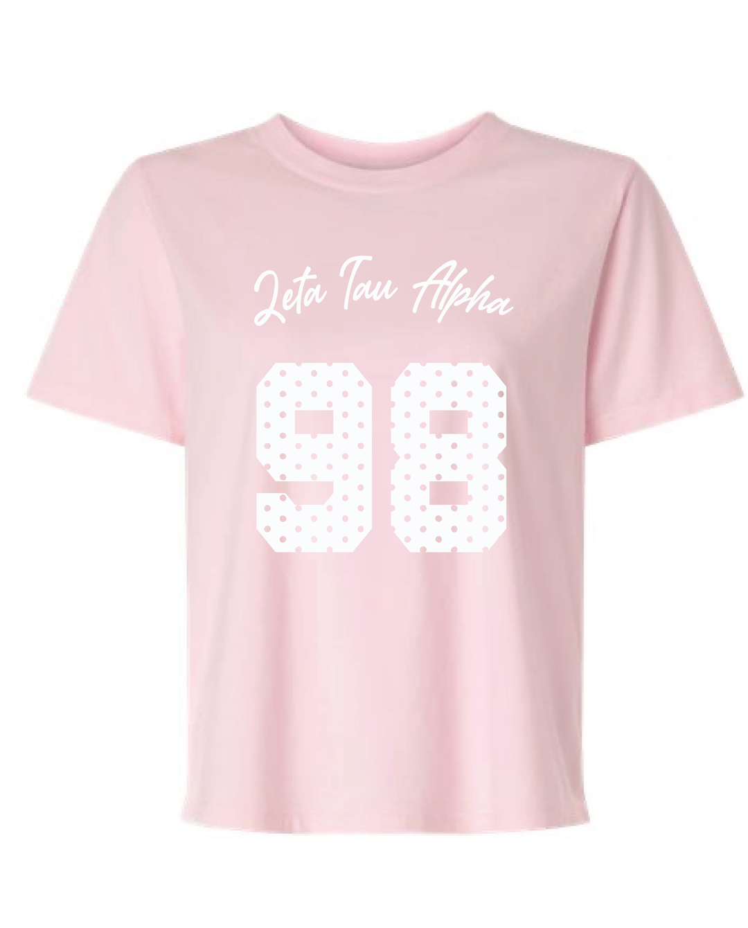Light Pink Polka Dot Est Year Sorority Tee