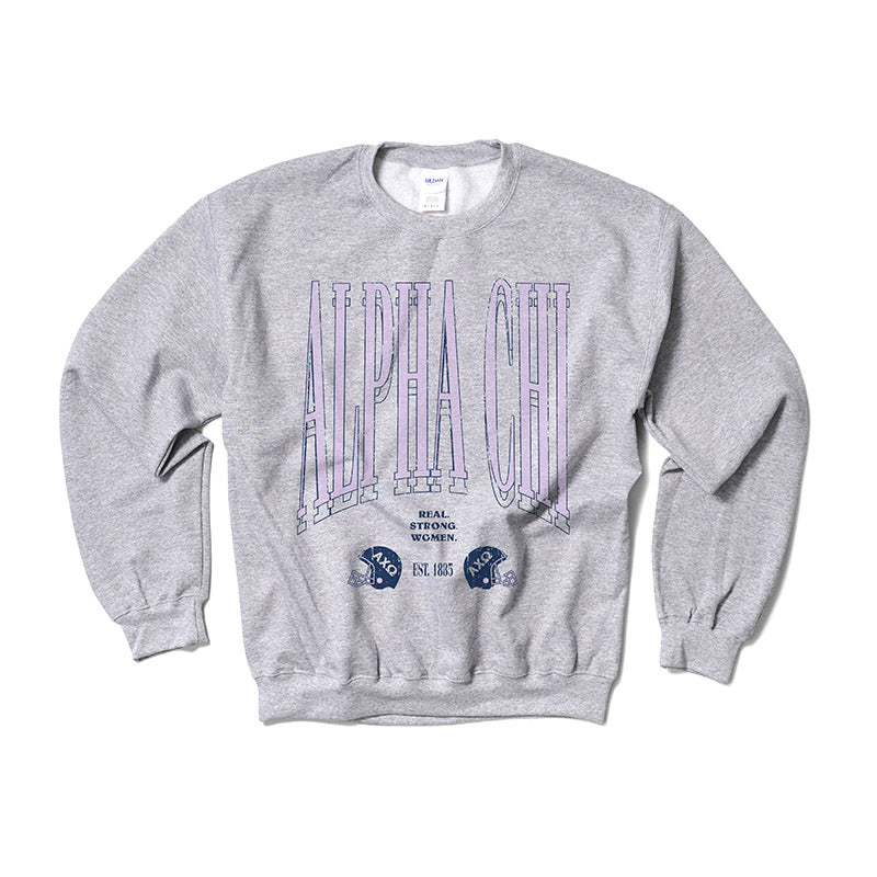 Alpha Chi Omega Lilac Football Crewneck