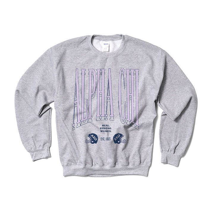 Alpha Chi Omega Lilac Football Crewneck