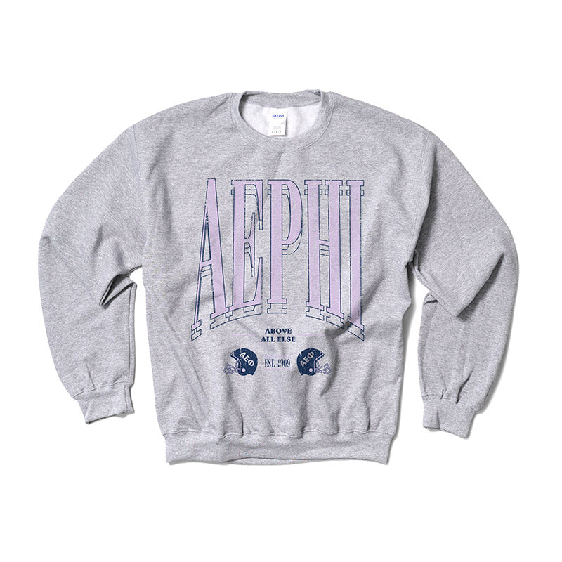 Alpha Epsilon Phi Lilac Football Crewneck