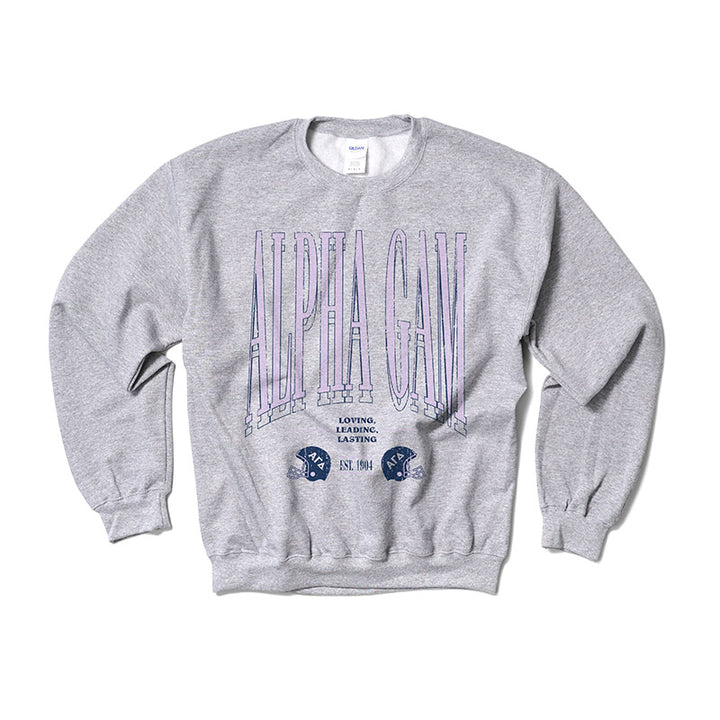 Alpha Gamma Delta Lilac Football Crewneck