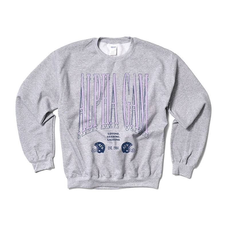 Alpha Gamma Delta Lilac Football Crewneck