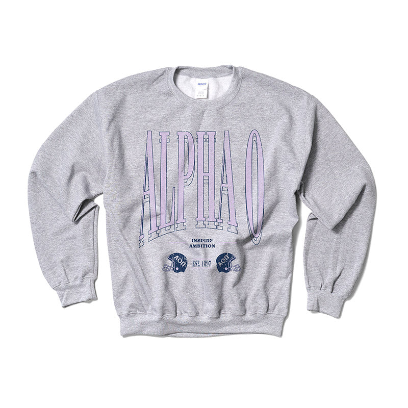 Alpha Omicron Pi Lilac Football Crewneck