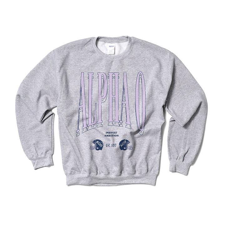 Alpha Omicron Pi Lilac Football Crewneck