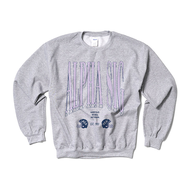 Alpha Sigma Alpha Lilac Football Crewneck