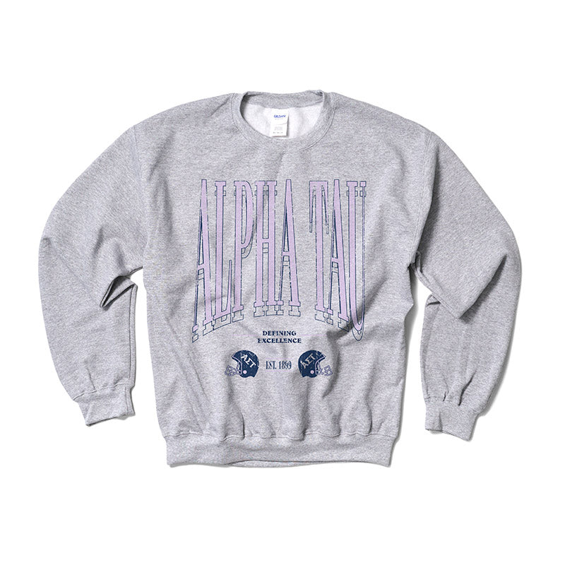Alpha Sigma Tau Lilac Football Crewneck