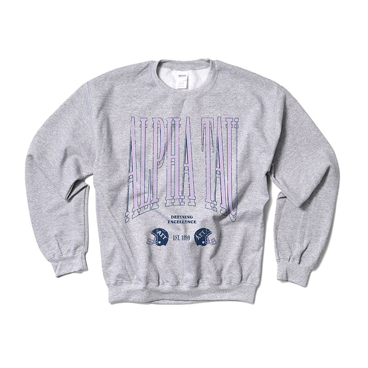 Alpha Sigma Tau Lilac Football Crewneck