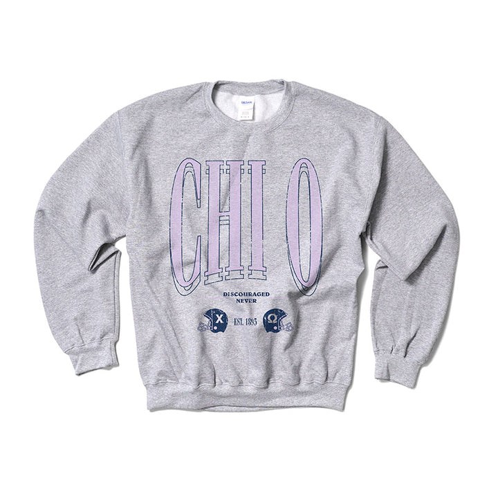Chi Omega Lilac Football Crewneck