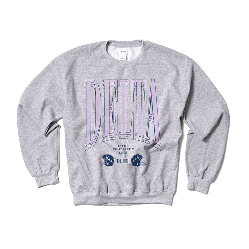 Delta Delta Delta Lilac Football Crewneck
