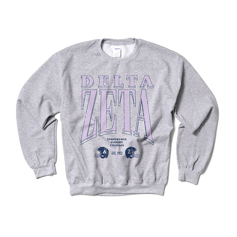 Delta Zeta Lilac Football Crewneck