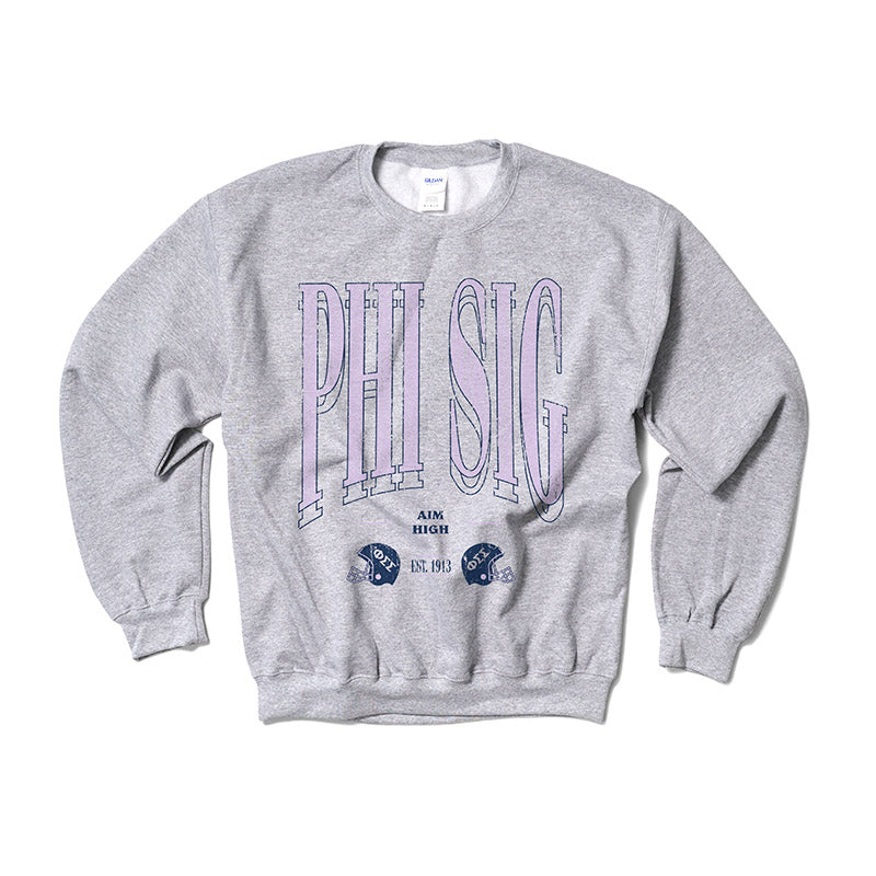 Phi Sigma Sigma Lilac Football Crewneck