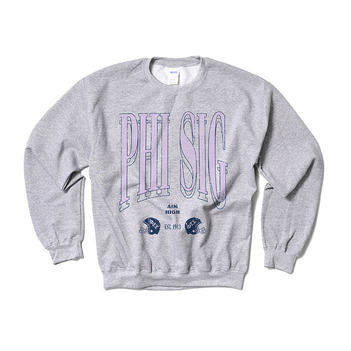 Phi Sigma Sigma Lilac Football Crewneck