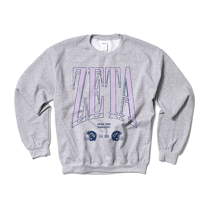 Zeta Tau Alpha Lilac Football Crewneck