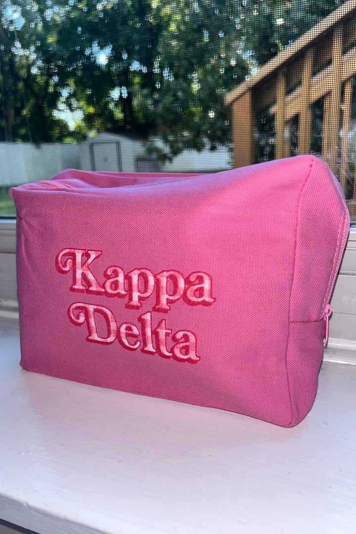 Gingham Print Sorority Make-Up Pouch