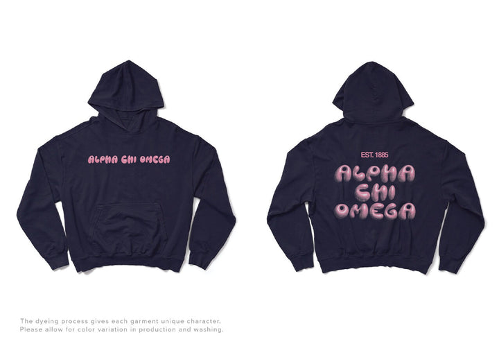 Midnight Sky Bubble Letter Matching Set Sorority Light Weight Hoodie - 2XL