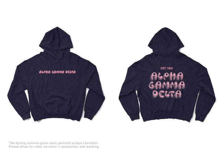 Midnight Sky Bubble Letter Matching Set Sorority Light Weight Hoodie - 2XL