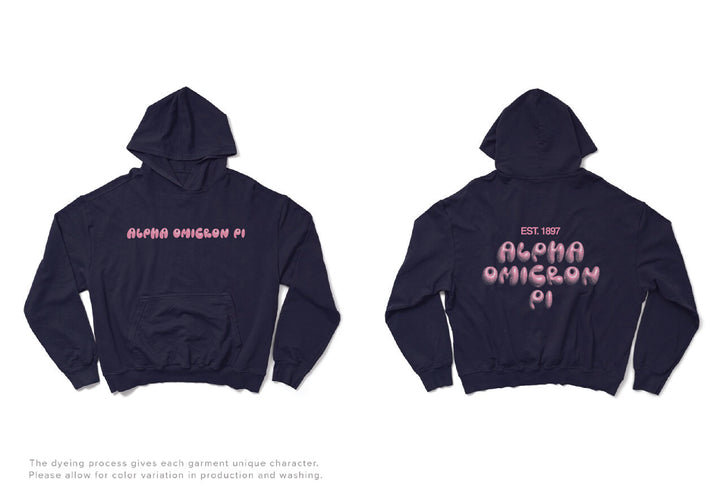 Midnight Sky Bubble Letter Matching Set Sorority Light Weight Hoodie