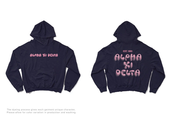 Midnight Sky Bubble Letter Matching Set Sorority Light Weight Hoodie - 2XL