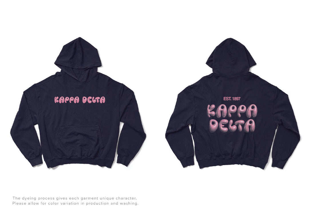 Midnight Sky Bubble Letter Matching Set Sorority Light Weight Hoodie