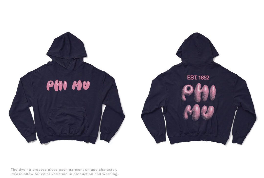 Midnight Sky Bubble Letter Matching Set Sorority Light Weight Hoodie - 2XL