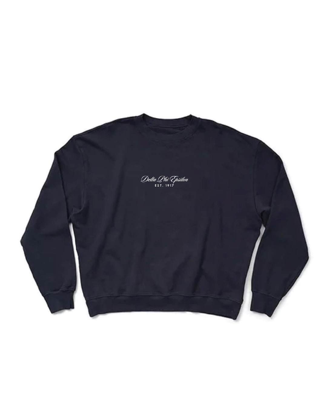 Script Embroidered Midnight Sky Light Weight Sorority Crewneck